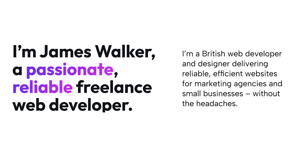 James Walker - Web Developer